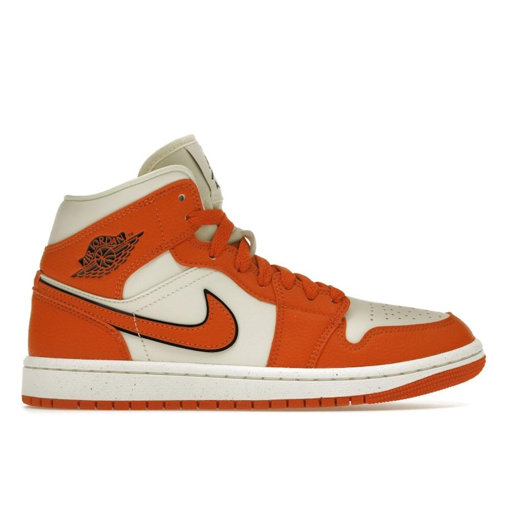Air Jordan 1 Mid SE Sport Spice Women Sneakers Orange Coconut-Milk Black DV1302-100