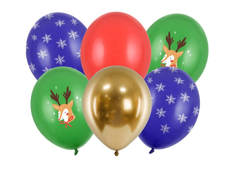 Balony Lateksowe Merry Christmas Mix 30Cm, 6 Sztuk