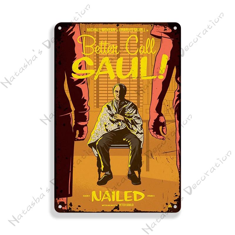 Klassisches Fernsehen Better Call Saul Dekorteller Metallteller Vintage Metall Blechschild Retro Poster Plakette Wand Industrielle Dekoration