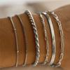 FTCY 6Pcs Gold Color Bracelet Set for Women Bohemian Vintage Thick Twist Cuban Chain Bracelet Women’s Trendy Jewelry Gifts
