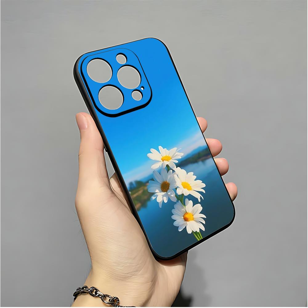 Daisy Phone Case For IPhone 16,15,14,13,12,11,XS,XR,X,8,7,Pro,Max,Plus,mini Silicone Black Cover
