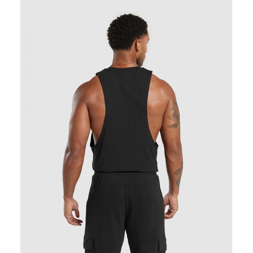 Gymshark Legacy Drop Arm Tank Schwarz A5a2z Bb2j