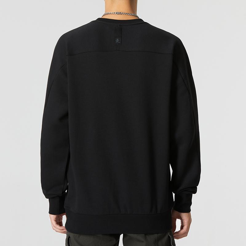 adidas Logo Sweatshirt Round Neck Pullover Sport Casual Men Tops Black HM2944
