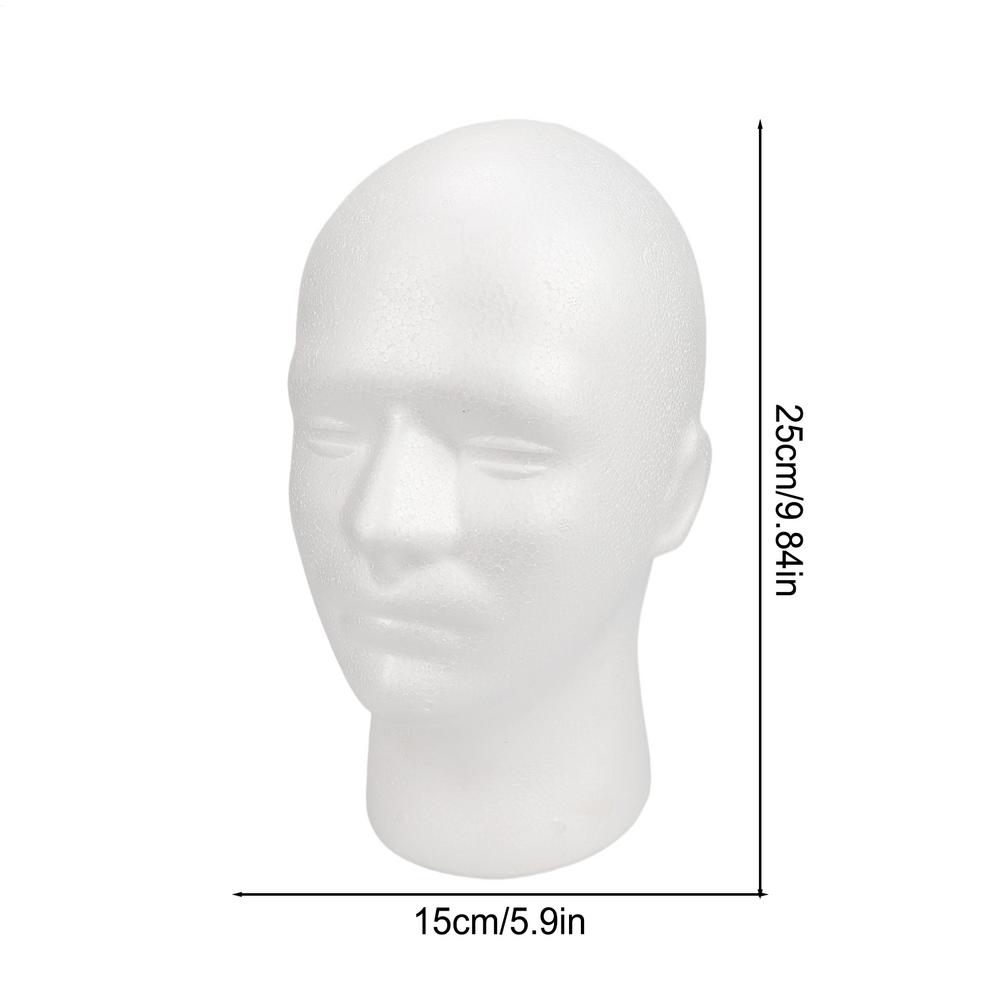 

Male Mannequin Head Round Base Lightweight Foam Wigs Head Model and Display Hair, Hats and Hairpieces for Glasses Headset Wigs