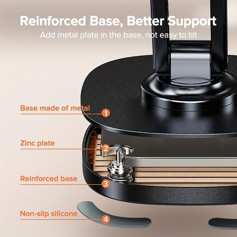 Universal Biax Metal Base 360 Degrees Rotating Height Adjustable Telescopic Desktop Mobile Phone Holder Fully Collapsible Stands