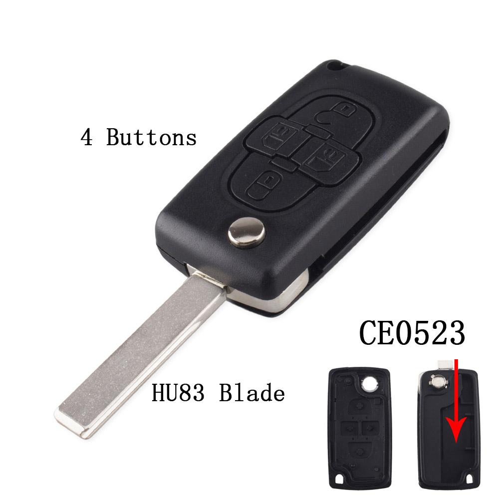 S 2/3/4 Bt Flip Folding Remote Car Key Case Shell For Peugeot 107 207 307 308 407 607 807 Citroen C2 C3 C4 C5 C6 C8