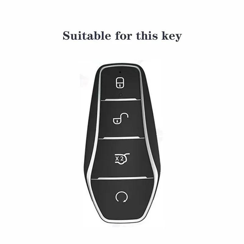 Silicone Car Remote Key Cover Holder Chain Key Case for BYD Atto 3 Han EV Dolphin Song PRO Max Tang DM Yuan Dolphin E2 Qin PLUS