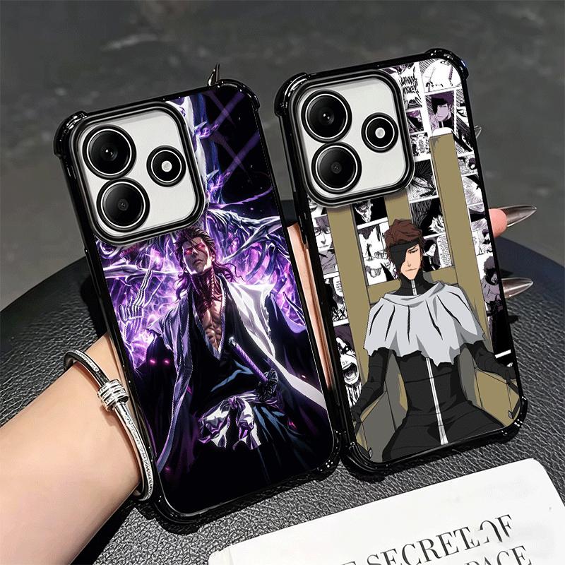 Bleach Aizen Sousuke Plating Phone Case For Xiaomi Redmi Note 14 15 Pro Plus 13 12 11 11S 11T 10 9S 9 5G Anti-Fall Airabag Cover