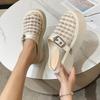 Fashion Slope Slippers Summer New Round Head Deep Mouth Mesh Cloth Rivets Metal Buckle Waterproof Platform Non-slip High Heels