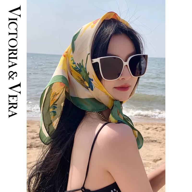 VICTORIA&VERA Oil Painting Print Mulberry Silk Scarf