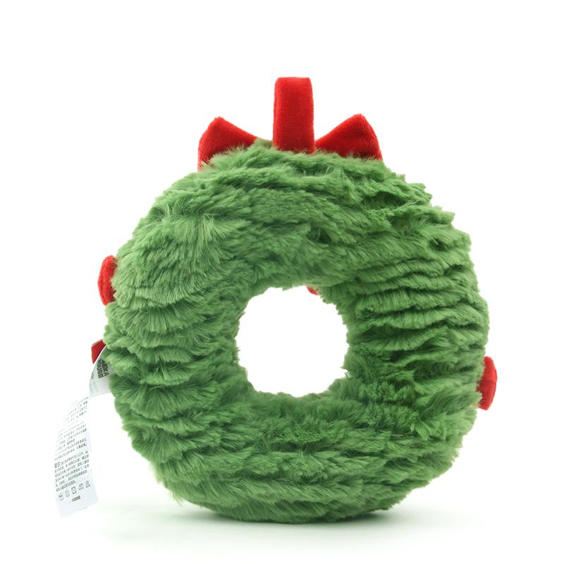 17CM Christmas Wreath Plush Jewelry With Cute Smiling Face Plush Doll Christmas Tree Decoration Home Decoration