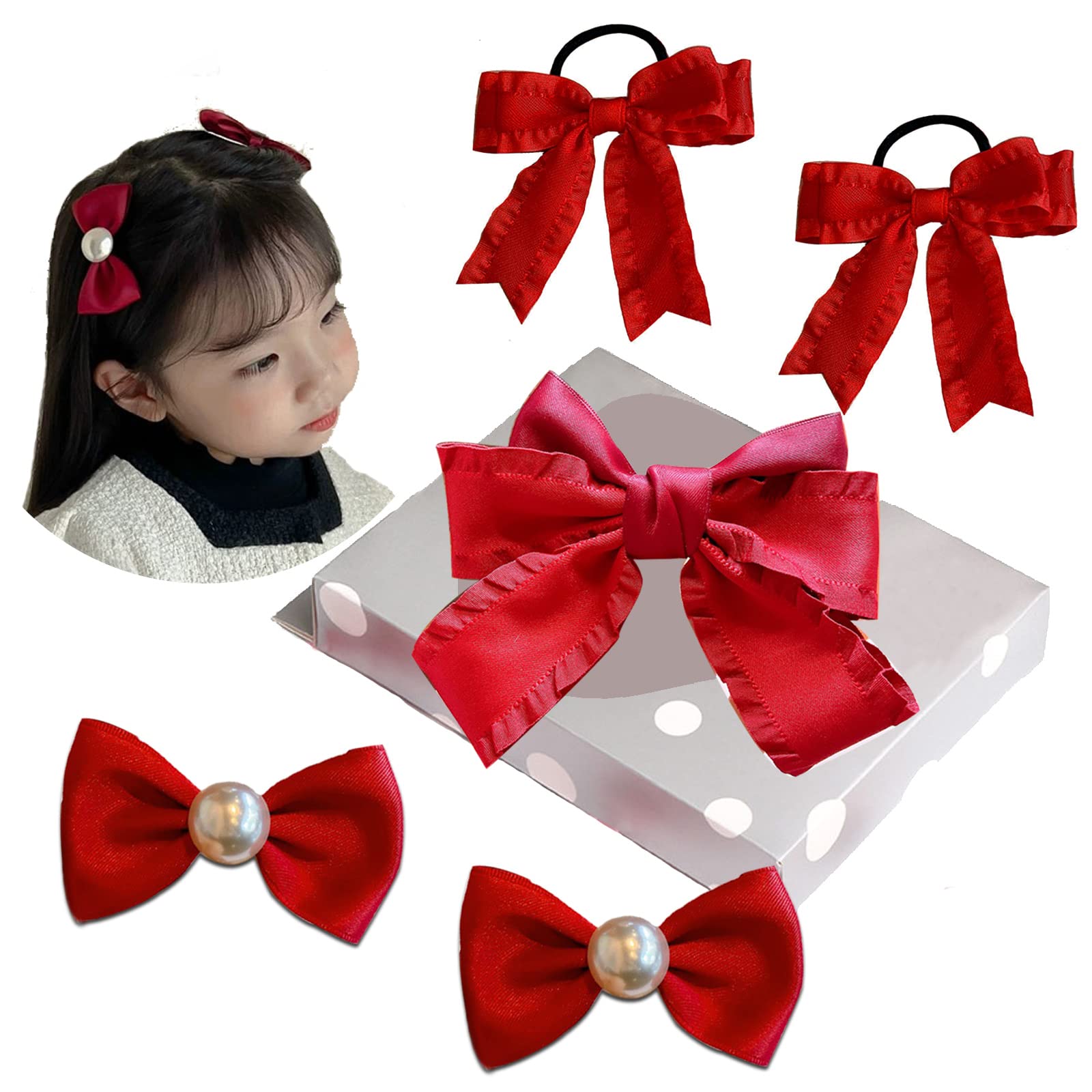 

OuJyO Аксессуары для волос для девочек Детский подарочный набор Резинки для волос для густых волос Заколки для челки Стильные заколки для волос Резинки для волос Заколки для волос для