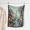 Autumn and winter new double-sided color oil painting series imitation cashmere thickened warm scarf women's air conditioner shawl