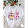 Short-Sleeve T-Shirt - SWEET, Candy Print Round-Neck Short-Sleeve T-Shirt - Stylish, Comfortable, Breathable Casual Wear,