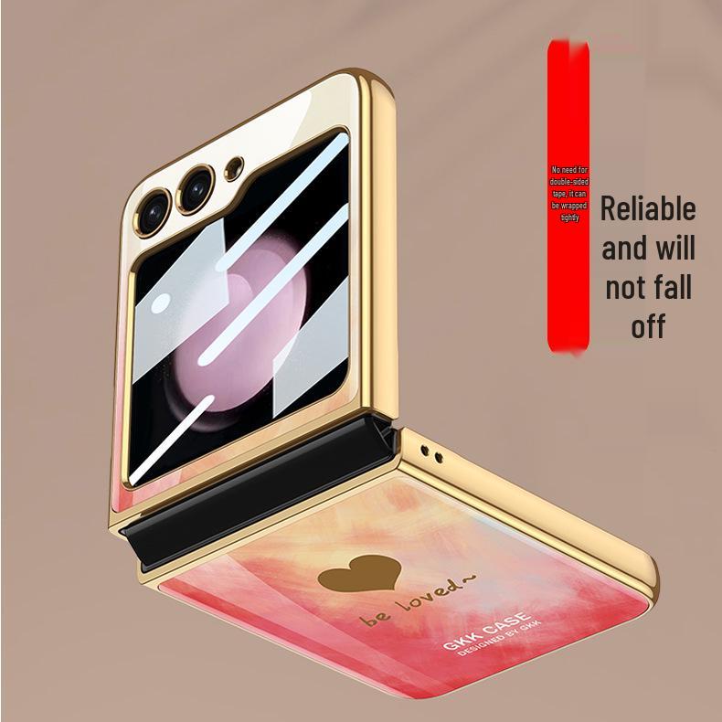 Samsung Z Flip5 Foldable Heart Design Screen Protection Case