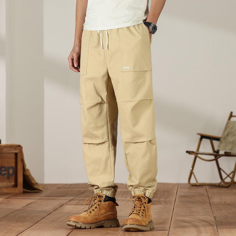JEEP Men's Summer Loose Fit Cuffed Cargo Pants