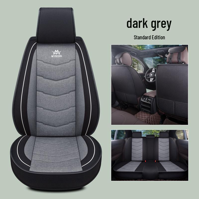 Full Coverage Linen Cartoon Panda Car Seat Cushion - Universal Fit, 2020