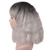LUPU Short Ombre Black Gray Curly Wavy Wig Cosplay Party Daily Synthetic Wig For Women High Temperature Fibre Hair Wig