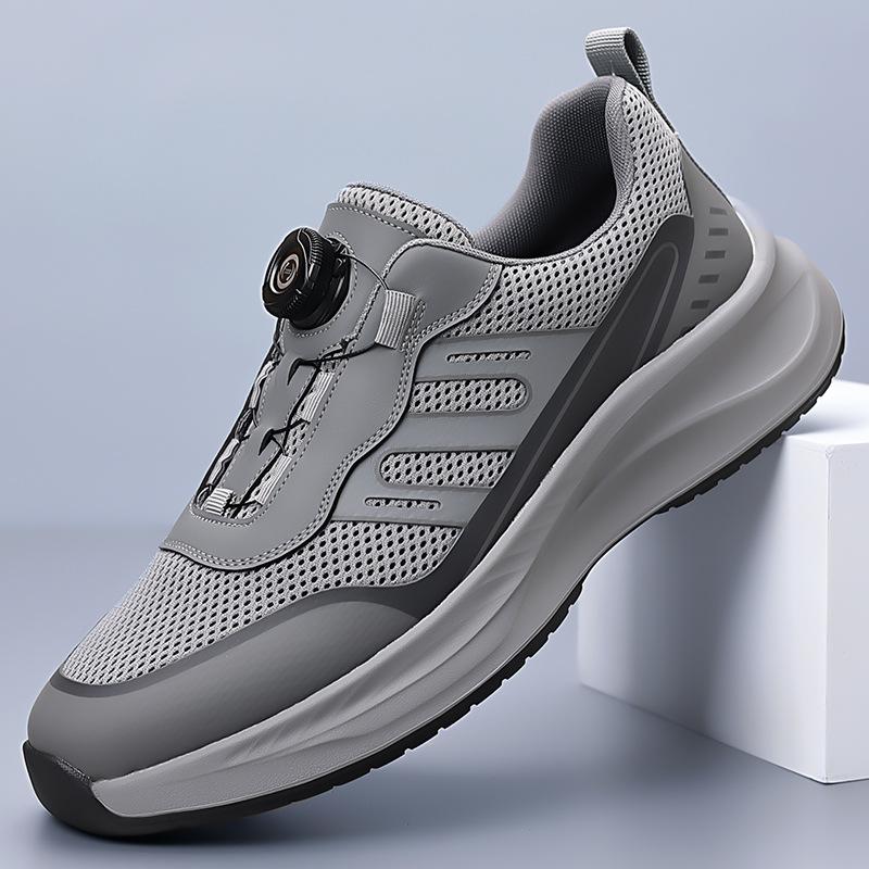 Sommer Herren Sneaker mit Drehverschluss Bequeme Rutschfeste Schnürschuhe Langlebige Schuhe für Herren Outdoor-Aktivitäten Freizeitschuhe