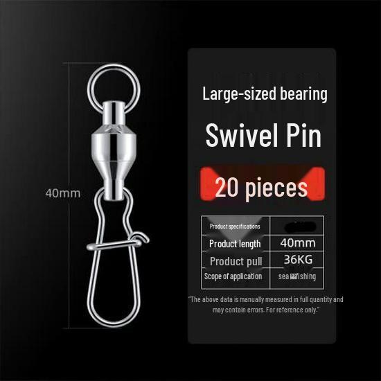Large Size 304 Stainless Steel Bearing Ring Connector with Enhanced Pin for Fishing.