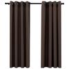 VidaXL Blackout Curtains Linen Look with Eyelets 2pcs Taupe 140x175cm