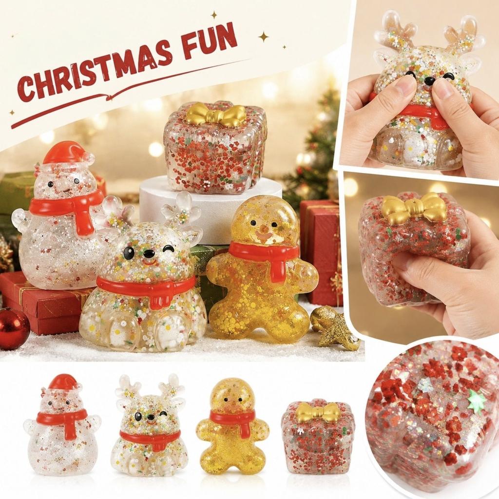 Gold Glitter Christmas Candy Slow Rising Stress Toy Random