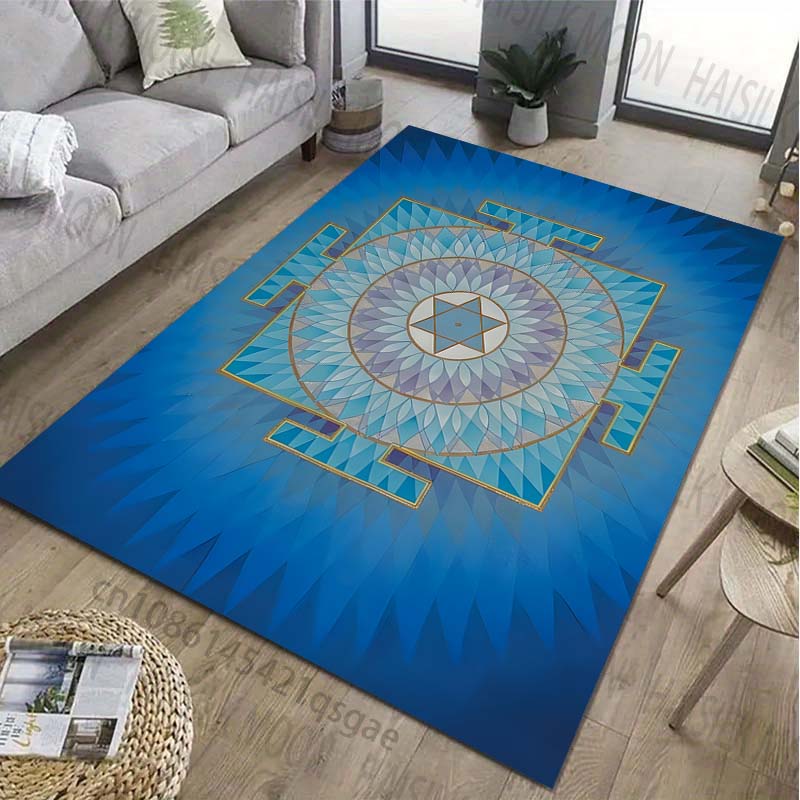 

1PC Symbol Sri Yantra Patter Carpet for Living Room Bedroom Bedside Bathroom Floor Mat Area Rug Kids Room Play Mat for Gift 40x60cm