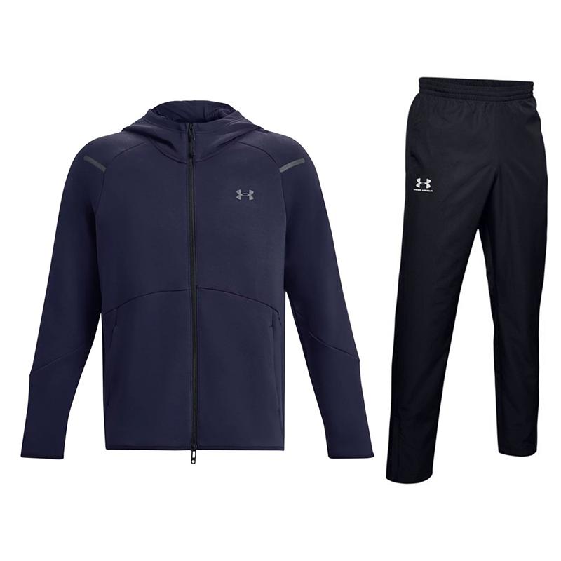 Under Armour Comfortable Warm Jacket Fashion Versatile Casual Sports Suit Men Suit 1379806-410+1352031001