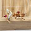 Exquisite 585 Purple Gold Earrings Russian Redstone Ear Buckle Plated Rose Gold Color Gold Exquisite Fashion Women'S Earrings