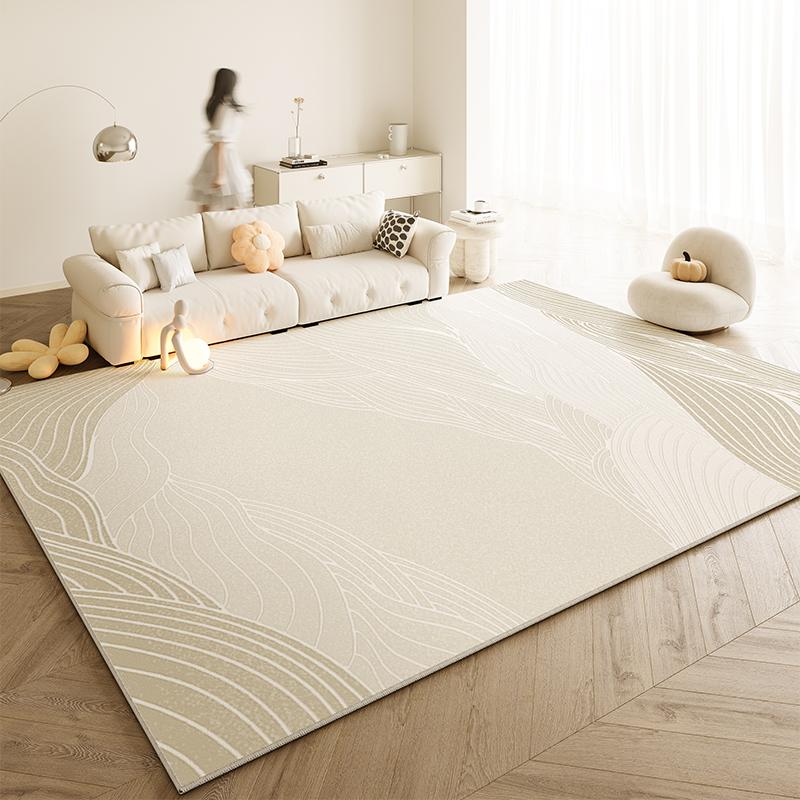 Cream Style Living Room Decoration Line Carpet Large Area Rugs for Bedroom Washable Study Soft Rug Anti-slip Cloakroom Floor Mat