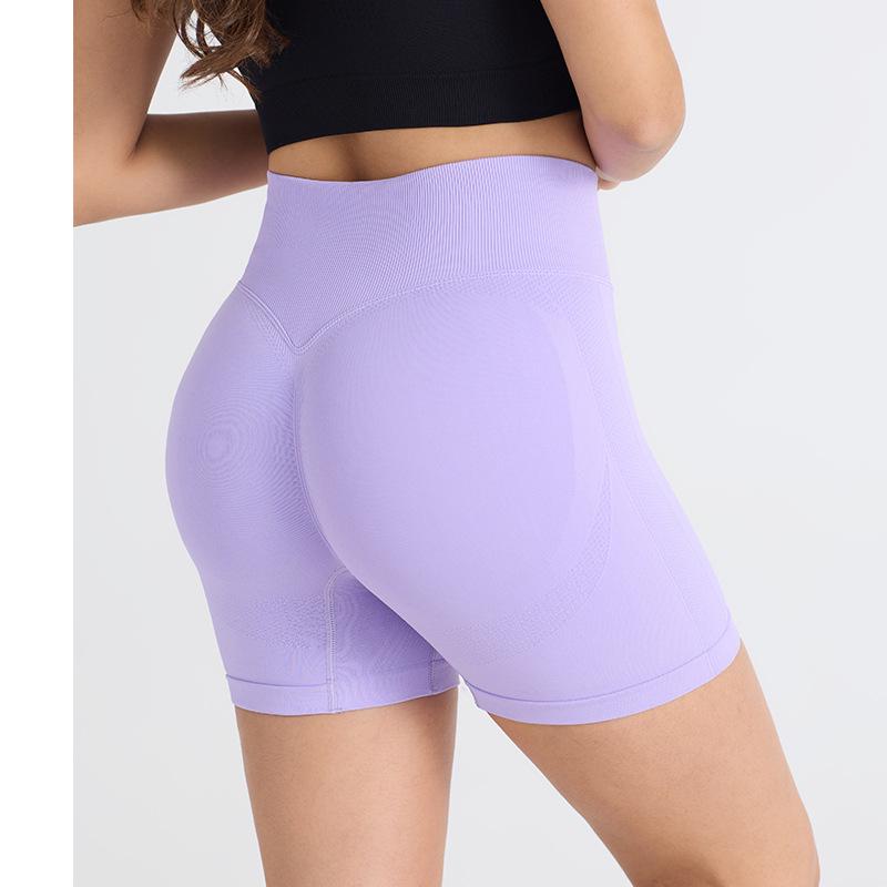 Women's Seamless High Waist Yoga and Running Shorts - Quick Dry, Peach Lift Fit