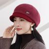 Damen Retro Woll-Barett - Schlankmachende Strickmütze mit Entenschnabel für Herbst & Winter