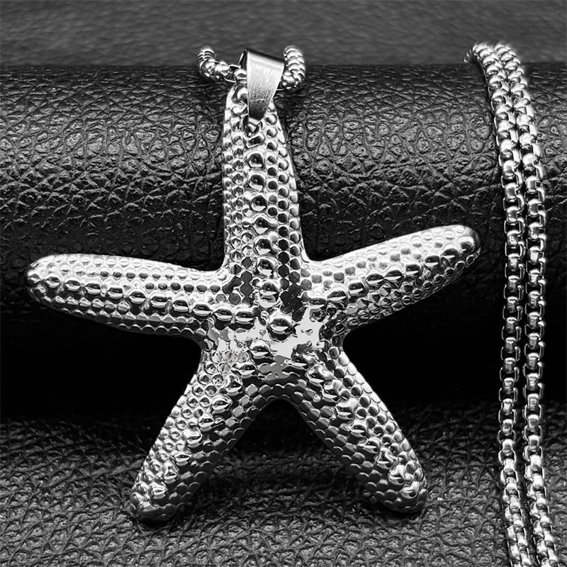 Starfish Sea Star Pendant Necklace For Women Men Stainless Steel Gold Silver Color Party Wedding Chain Jewelry Gifts