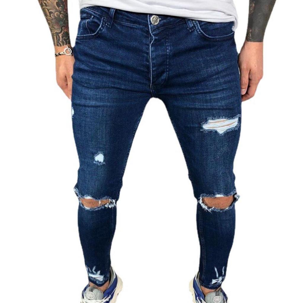 High Quality Men's Ripped Chinos Ripped Stretch Jeans New