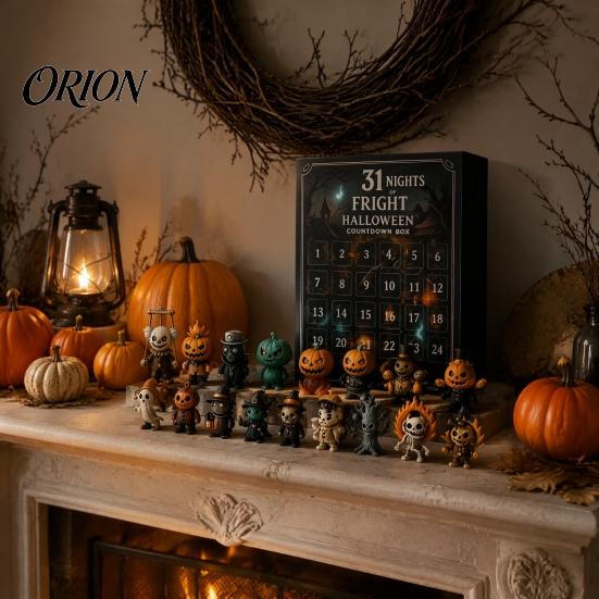 Desktop Halloween Ornaments Advent Calendar 2026, 31 Nights of Fright Countdown Box with Spooky Mini Figurines, Surprising for Home Desk Decor, Party