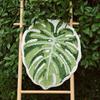 Panstar Green Leaf Mat, Large Monstera Cute Non Slip Palm Shaped Plush Fun Kitchen, Bathroom Bathtub Rugs Machine Washable
