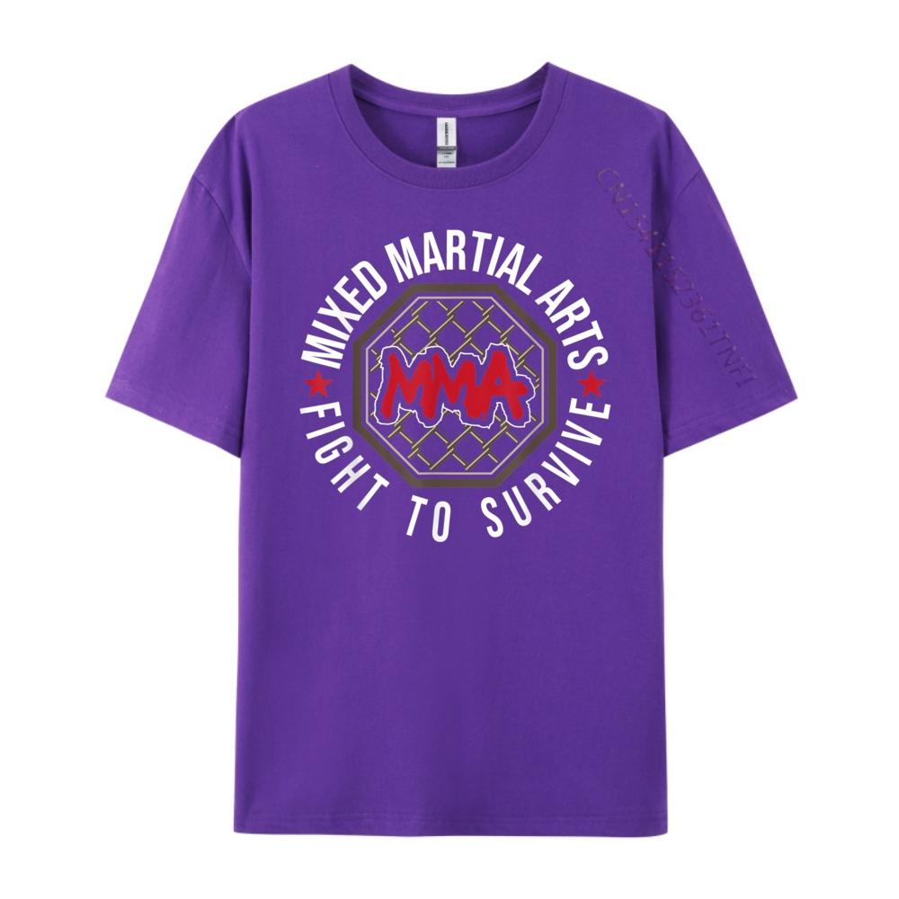 Fight To Survive Mixed Martial Arts Mma Bjj Cage Fighting Graphic T Shirts Men Oversized Long Sleeve TShirt 4TH of July