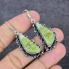Swiss Green Opal Gemstone 925 Sterling Silver Jewelry Earring 2.05"