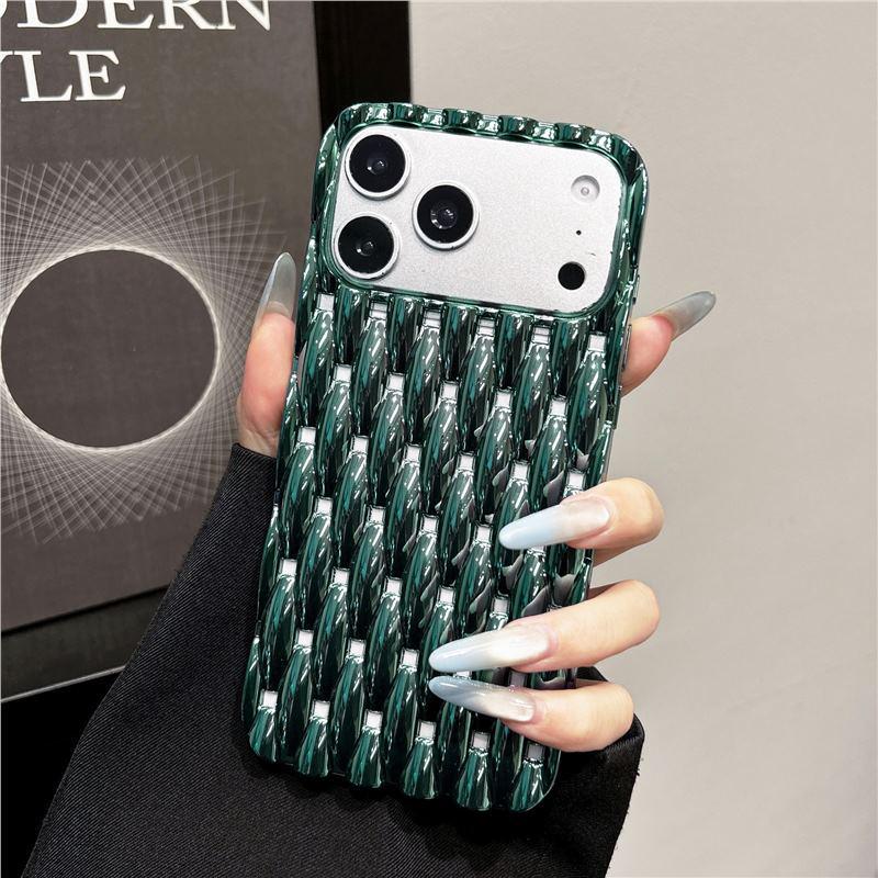 Apple 17 Pro Max Woven Braid Heat Dissipation Case, iPhone 16/15/13 Large Hole Protective Cover.