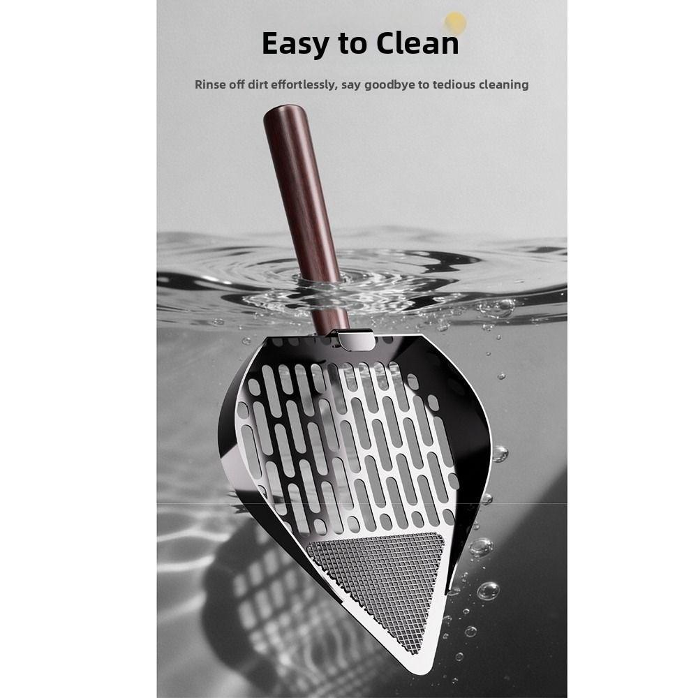Double Sifting Pet Waste Shovel Stainless Steel Waste Removal Sifting Tool Cleaning Tool