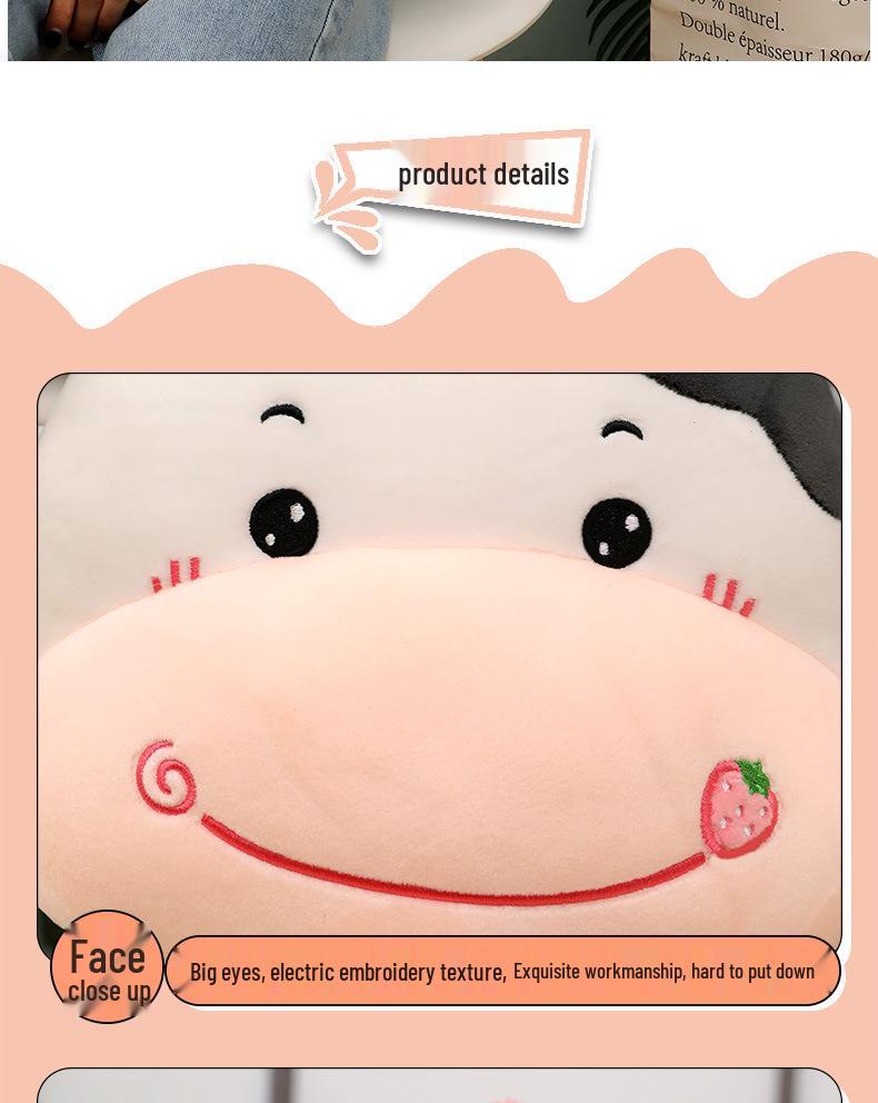 Fruit Cow Plush Backpack Toy Pillow - Stuffed Animal Ragdoll Gift for Girls' Birthdays