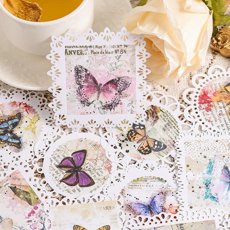 20 Pcs Vintage Garden Ledger Material Background Paper Ins Wind Creative Decorative Sticker Pack Junk Journal Supplies