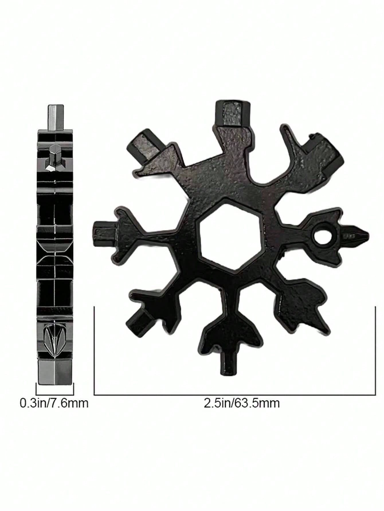 

1pc Snowflake Shaped Stainless Steel Multi-Function Bottle Opener, Screwdriver, Wrench Set, Christmas Gift For Men