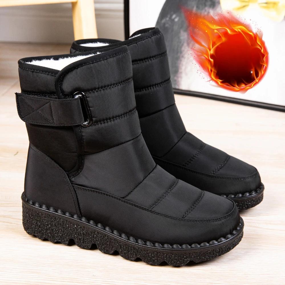 Fashion Boots Women Non Slip Waterproof Winter Snow Boots Platform Shoes for Women Warm Ankle Boots Cotton Padded Shoes Botas De Mujer