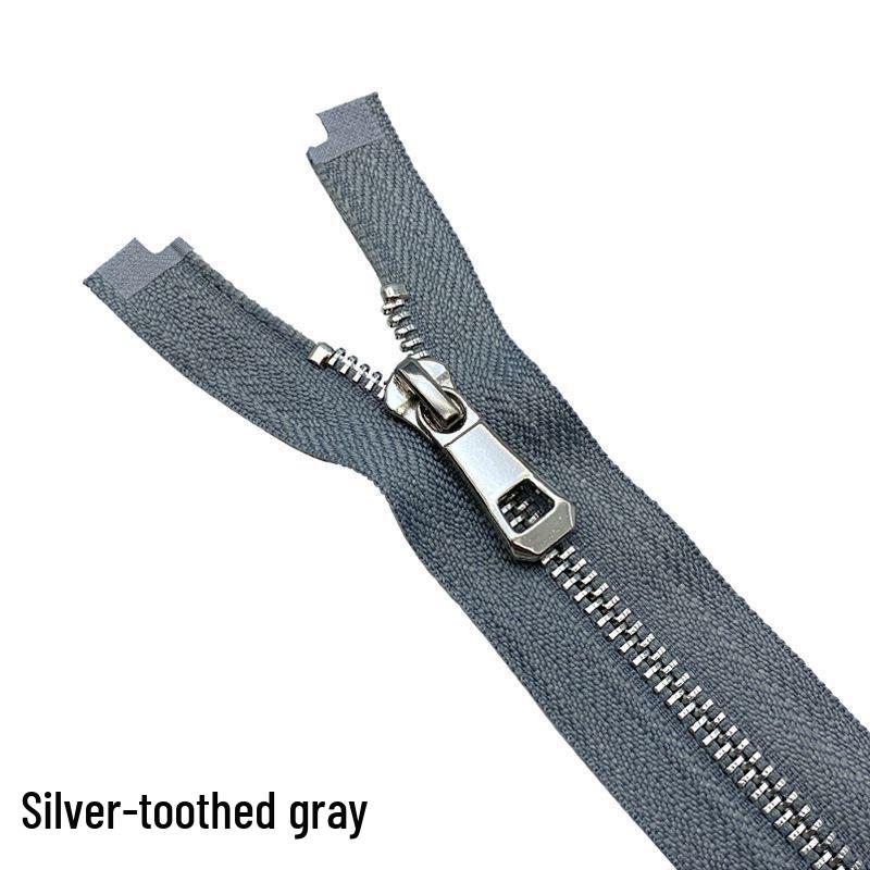 No. 5 Metal Open-End Self-Locking Zipper for Clothing, Leather Goods, Bags, and Jackets.