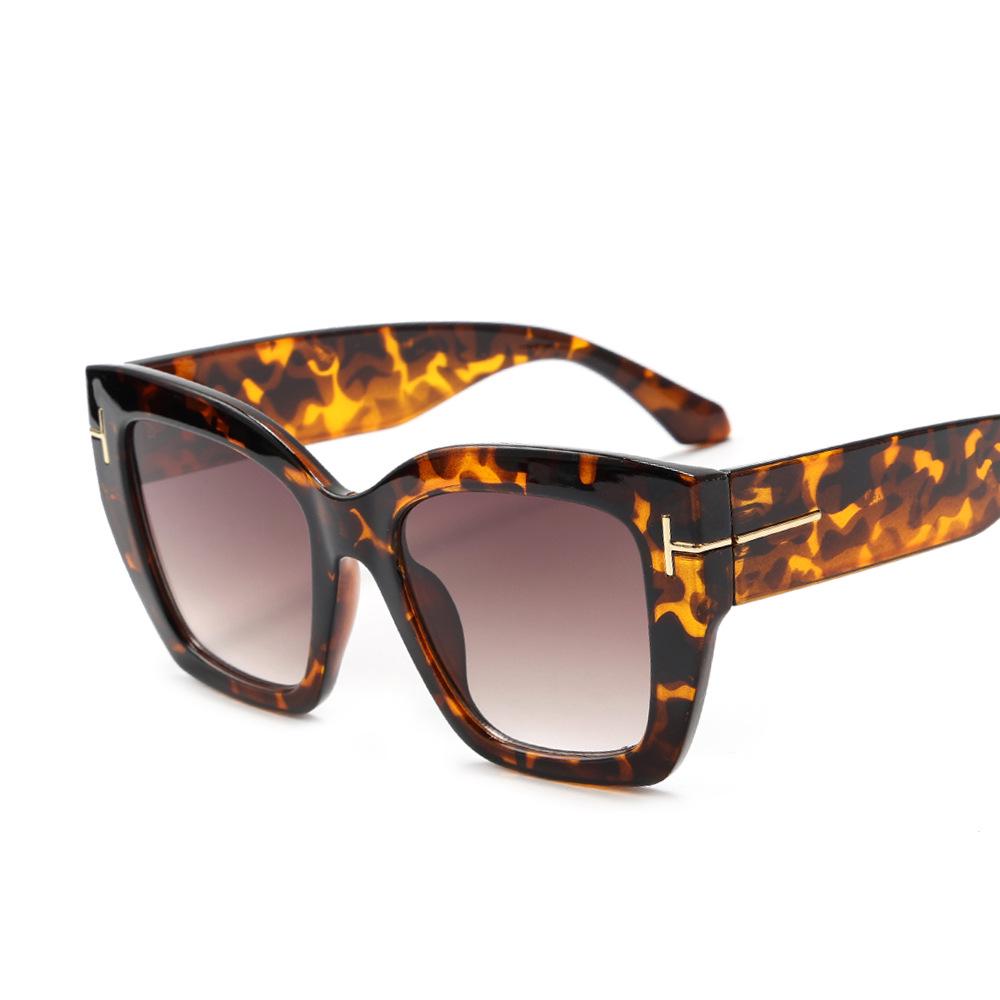 Unisex Large Frame T-Decoration Sunglasses 5634 - Slimming and Stylish European & American Design