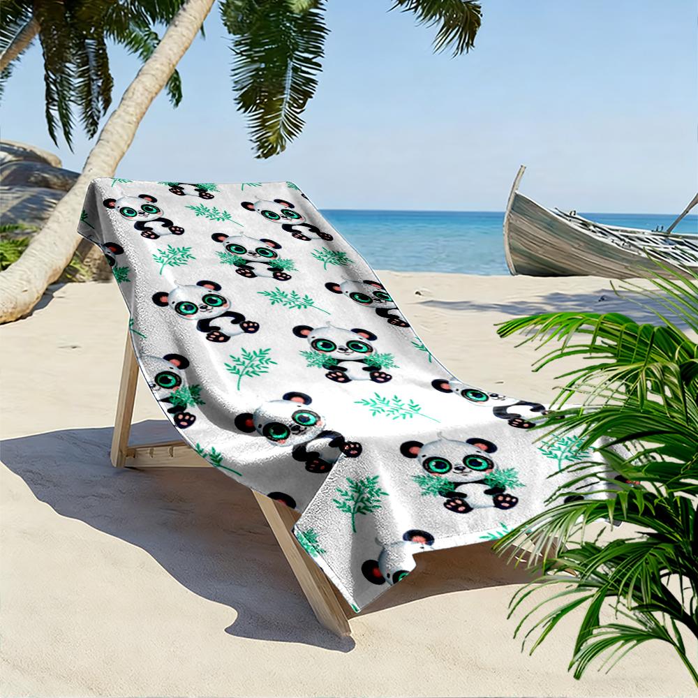 Süßes Panda und Bambus Muster Design Strandtuch schnelltrocknend für Reise Outdoor-Sportarten Joggen Strand und Schwimmen