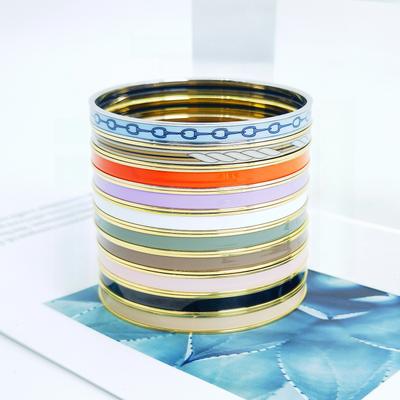 Bracelet H Rond Bouche Fermée Émaillé Coloré