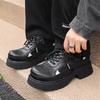 2024 new spring and autumn British style big head leather shoes men's platform height increase niche design derby shoes 60711-R