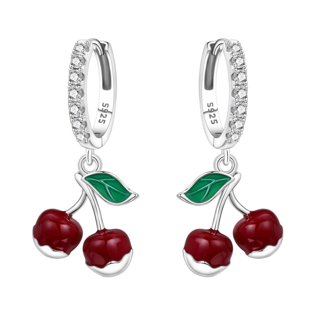 Orstarry S925 Silver Earrings Candy Doughnut Cherry Earring For Women Birthday Gift Fashion Trend Silver Jewelry Gift
